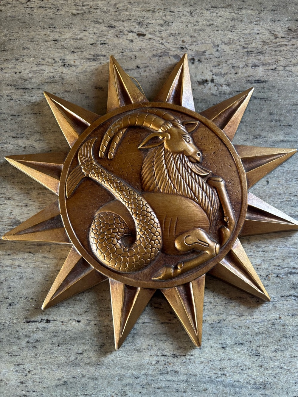 Vintage 1967 Syroco Capricorn zodiac wall plaque